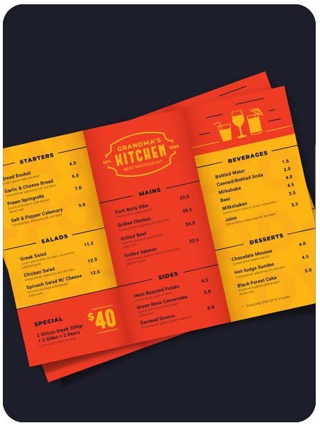 Creased Menus